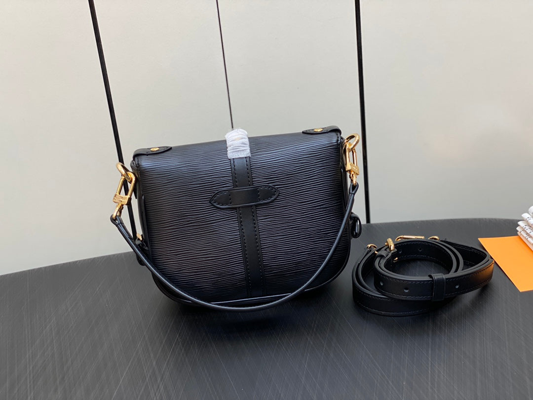 Louis Vuitton Saumur BB Monogram Empreinte Leather Handbag - Black