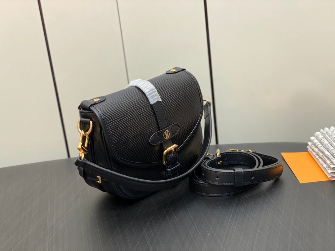 Louis Vuitton Saumur BB Monogram Empreinte Leather Handbag - Black