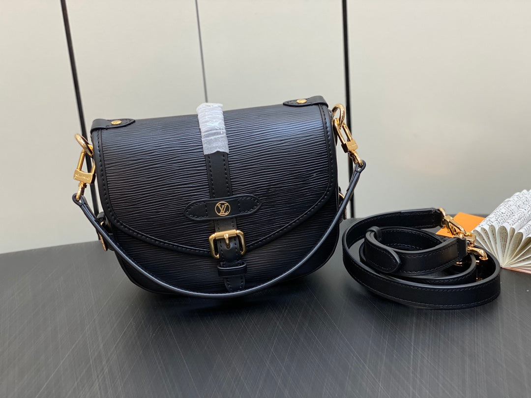 Louis Vuitton Saumur BB Monogram Empreinte Leather Handbag - Black
