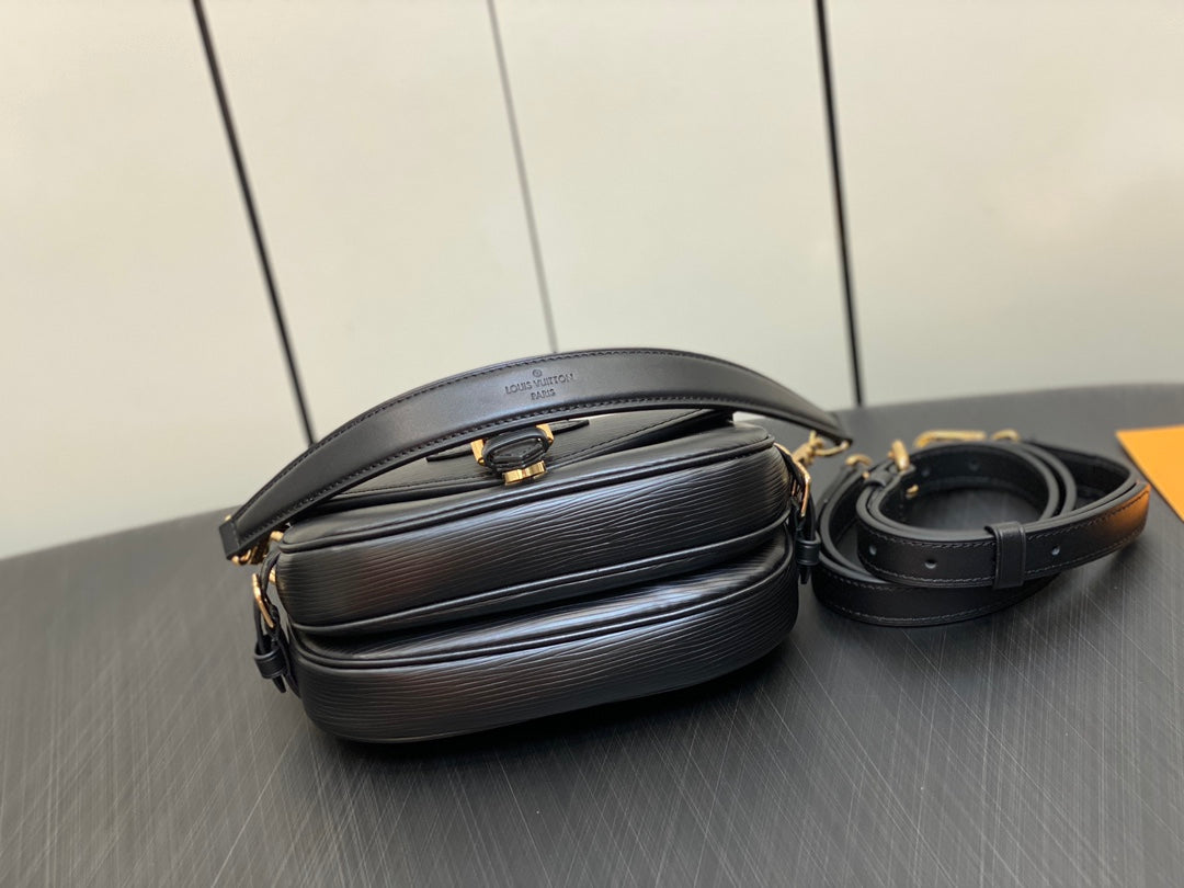 Louis Vuitton Saumur BB Monogram Empreinte Leather Handbag - Black