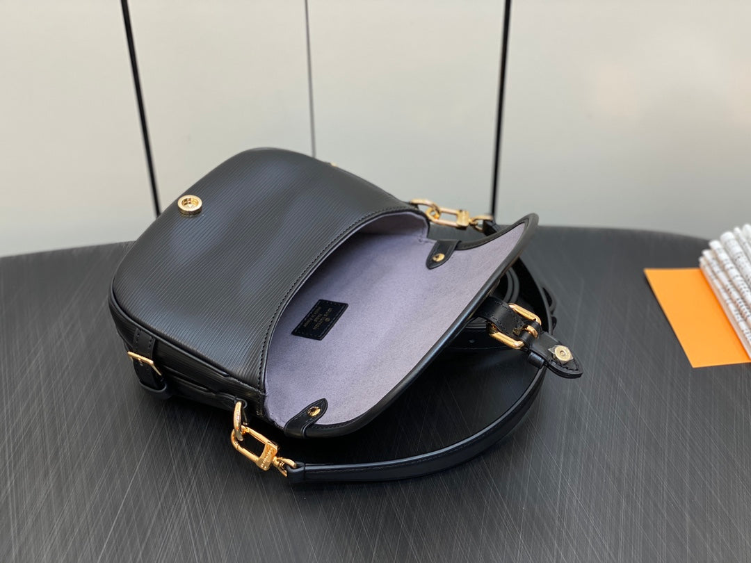 Louis Vuitton Saumur BB Monogram Empreinte Leather Handbag - Black