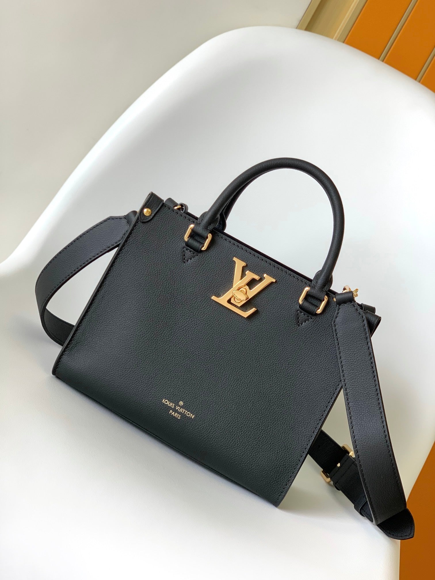 Louis Vuitton Lockme Shopper Tote Bag - Black Grained Calfskin Leather