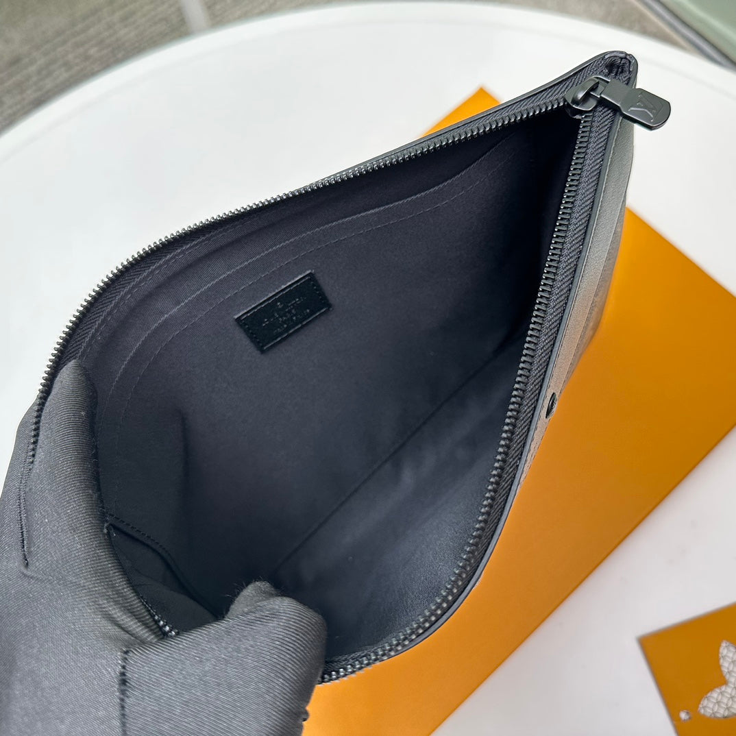 Louis Vuitton Monogram Pochette Voyage MM Brown Canvas Clutch Bag