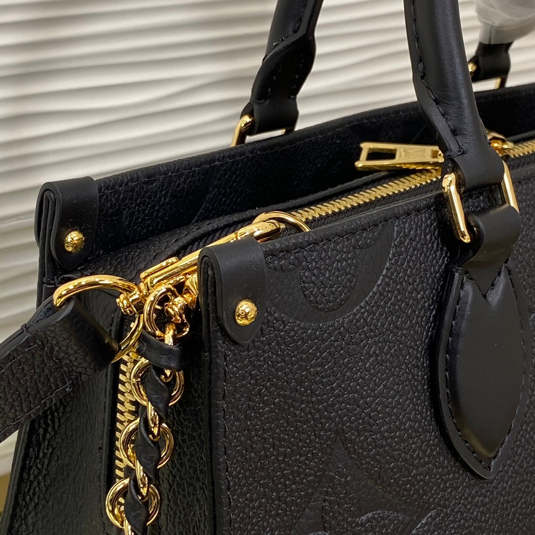 Louis Vuitton OnTheGo East West Monogram Empreinte Leather Handbag - Black