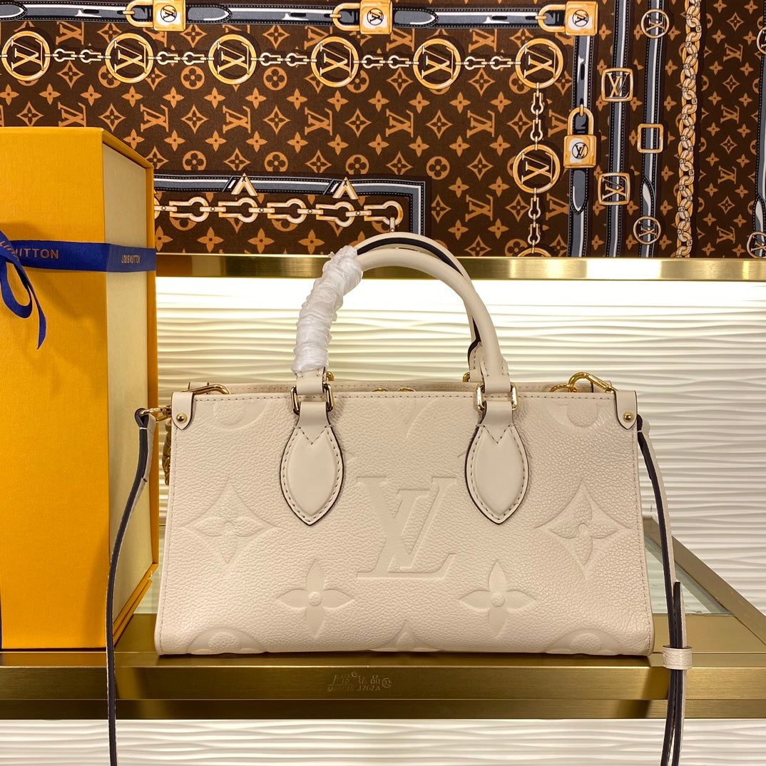 Louis Vuitton Palais East West Monogram Empreinte Leather Handbag - Cream