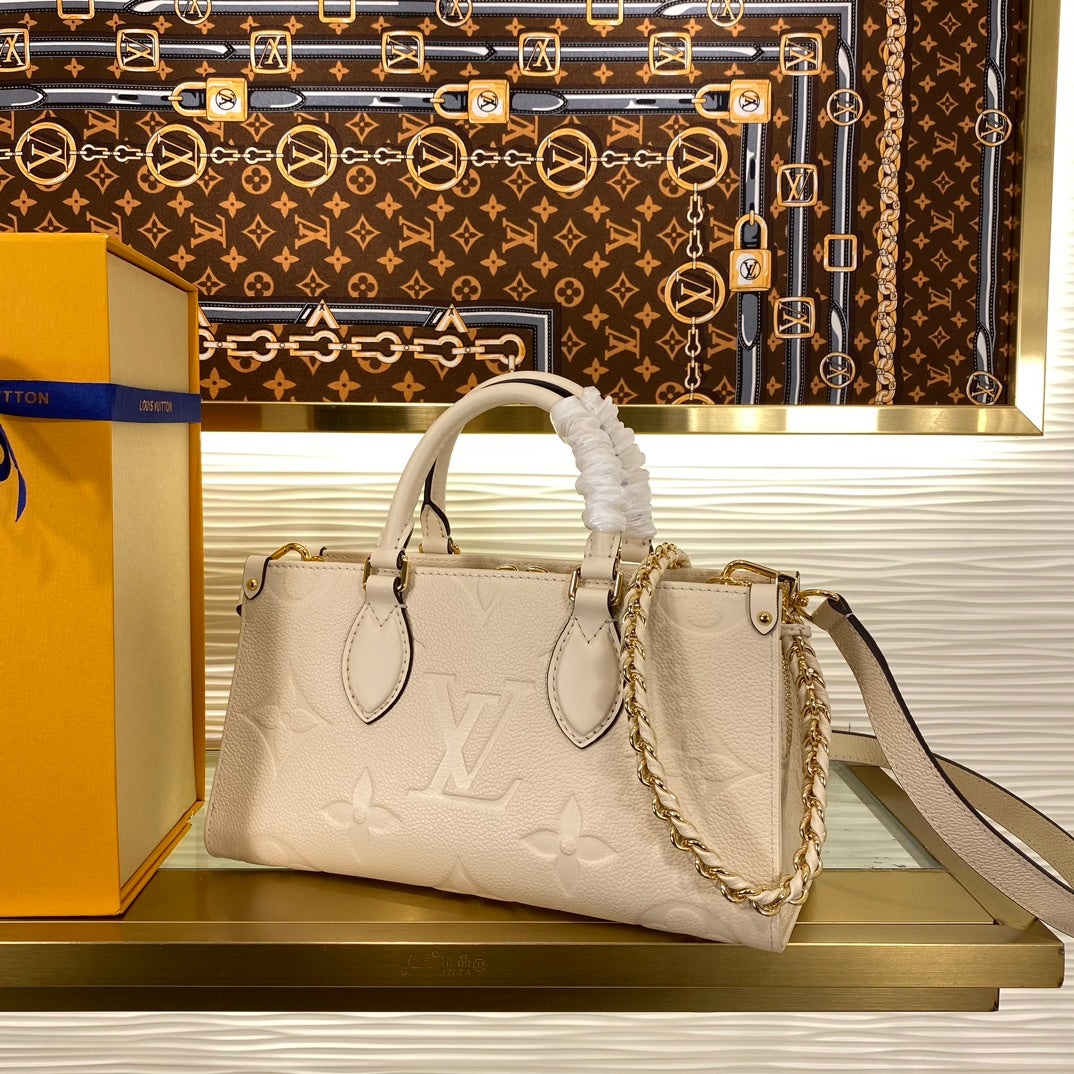 Louis Vuitton Palais East West Monogram Empreinte Leather Handbag - Cream