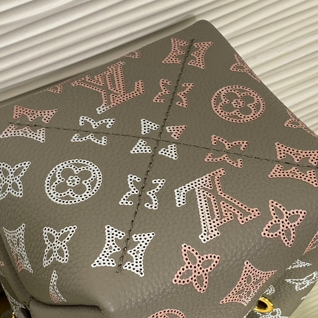 Louis Vuitton Bella Bucket Bag Mahina Calf Leather Grey Monogram