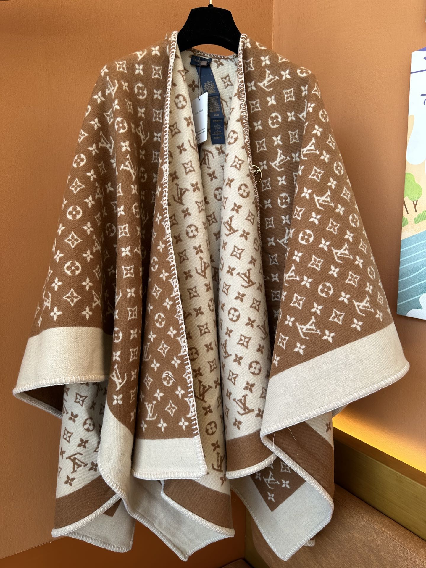 Louis Vuitton Monogram Brown and Beige Wool &amp; Cashmere Throw Blanket