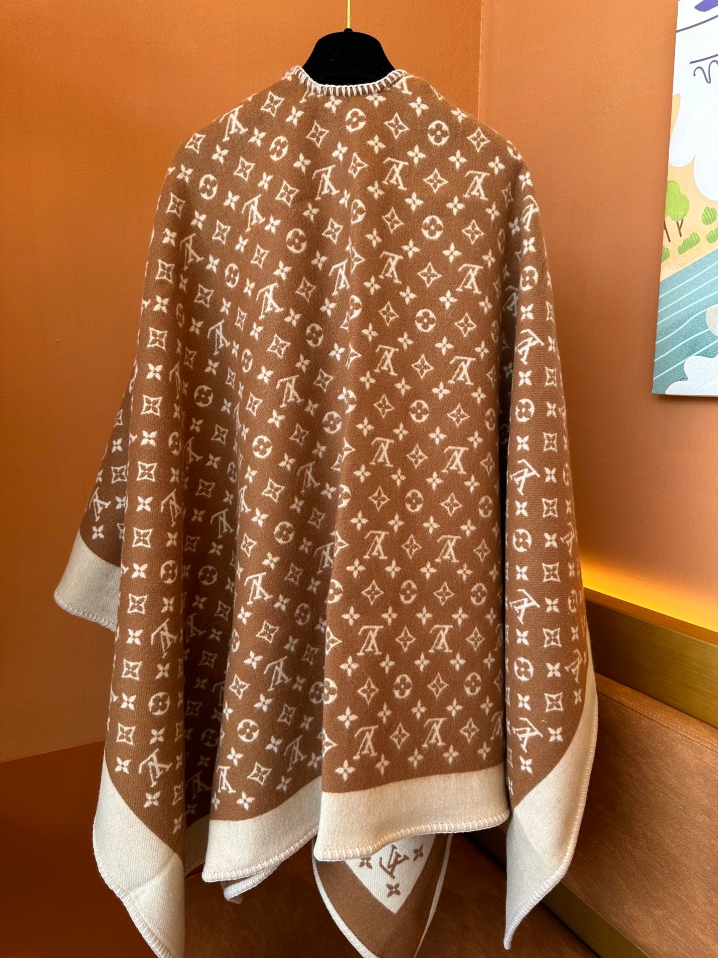 Louis Vuitton Monogram Brown and Beige Wool &amp; Cashmere Throw Blanket