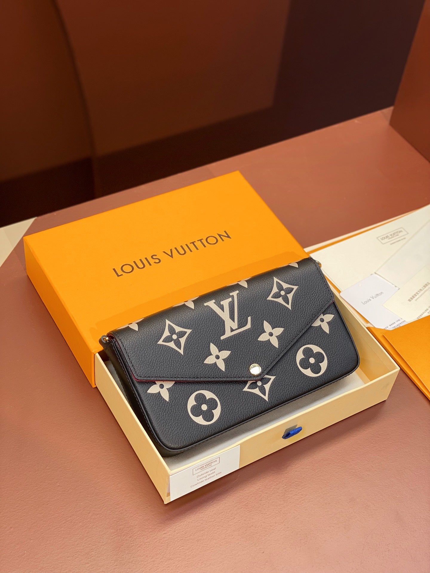 Louis Vuitton Félicie Pochette Bicolor Monogram Empreinte Leather Bag