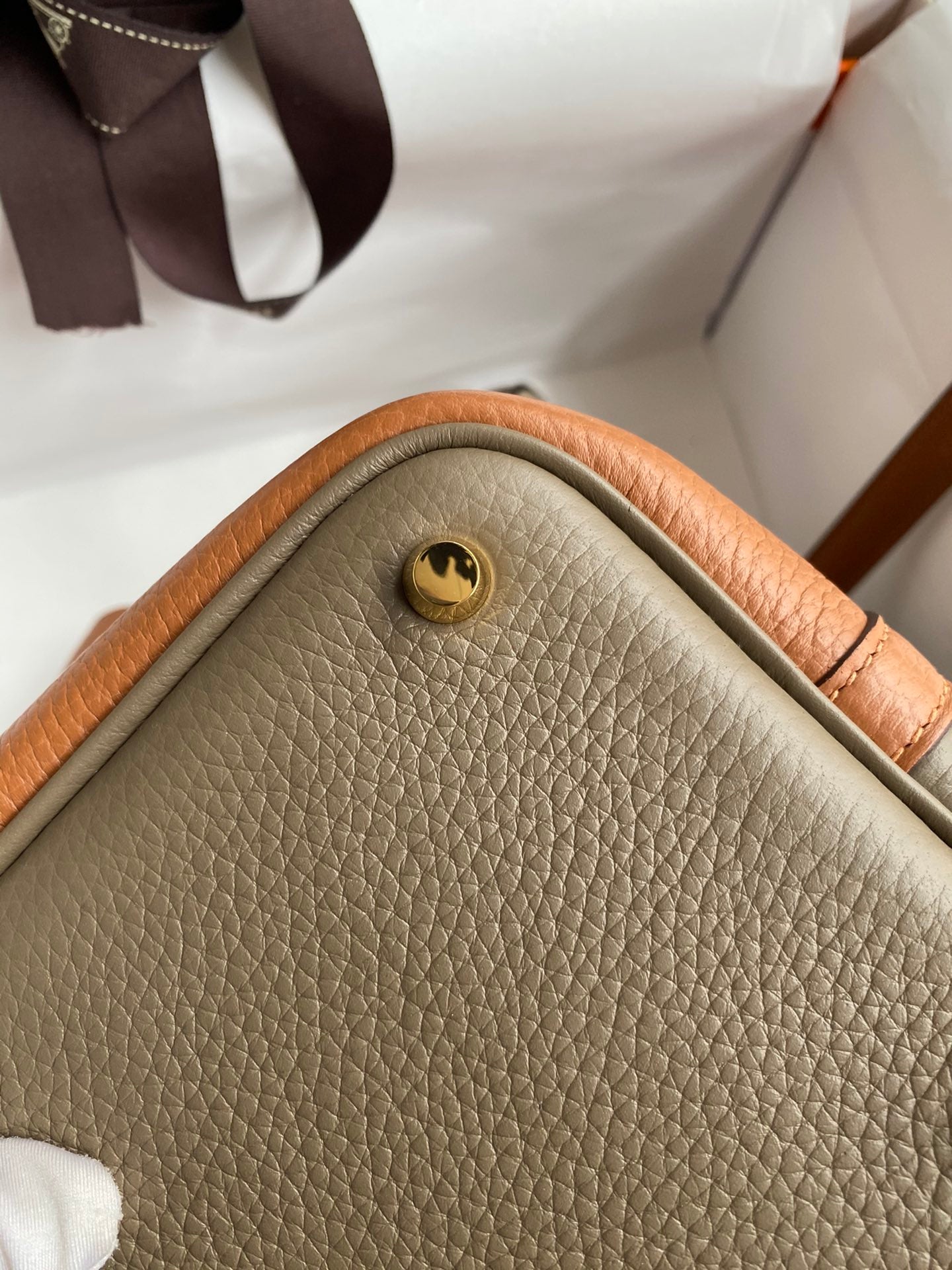 Hermes Picotin Lock 18 Bicolor Leather Handbag - Etoupe &amp; Gold