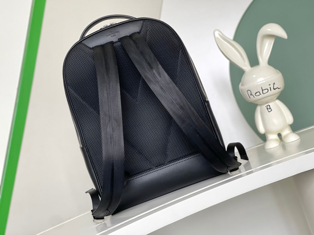 Louis Vuitton Black Leather Men's Backpack - Sleek Minimalist Designer Bag