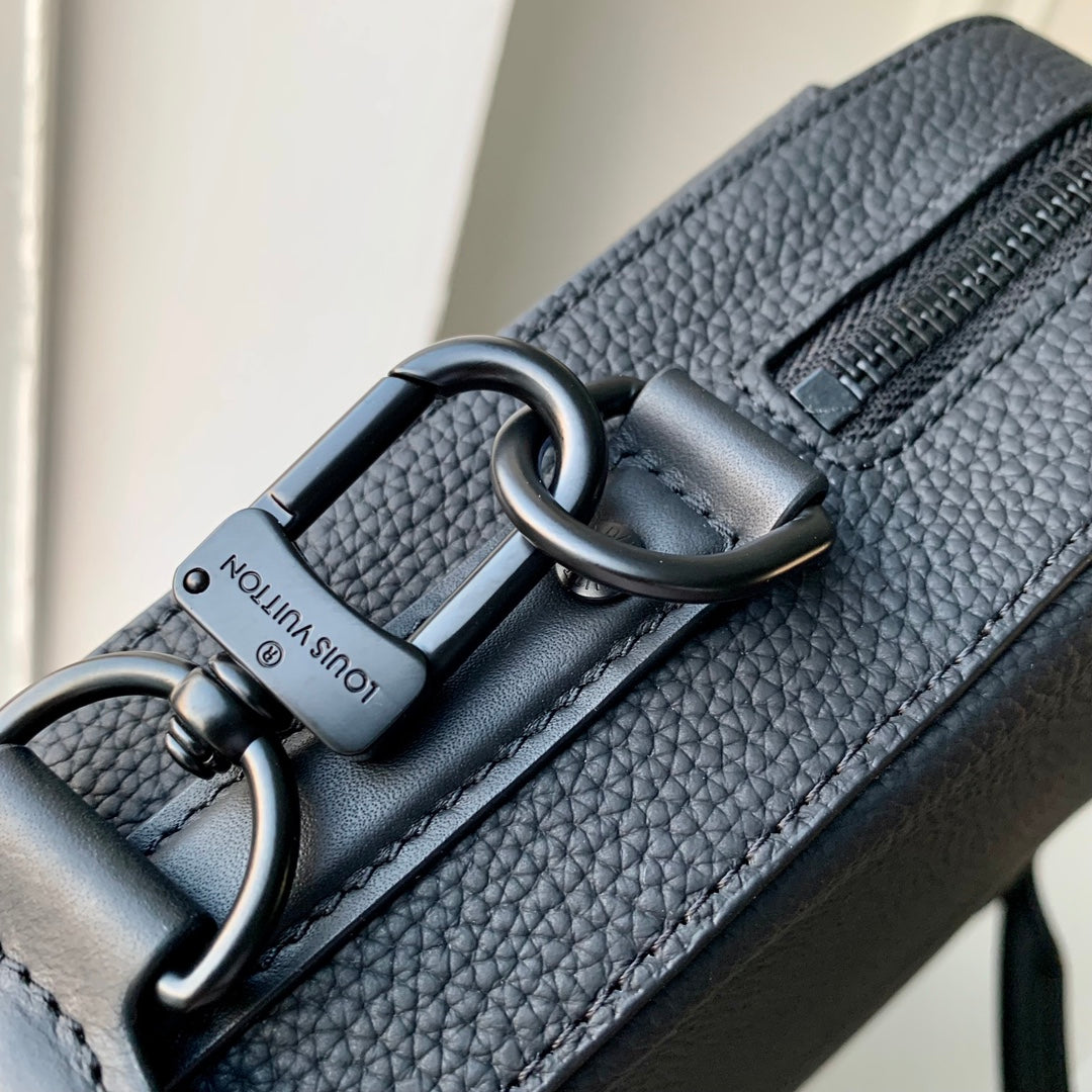 Louis Vuitton Black Taiga Leather Porte-Documents Business Briefcase