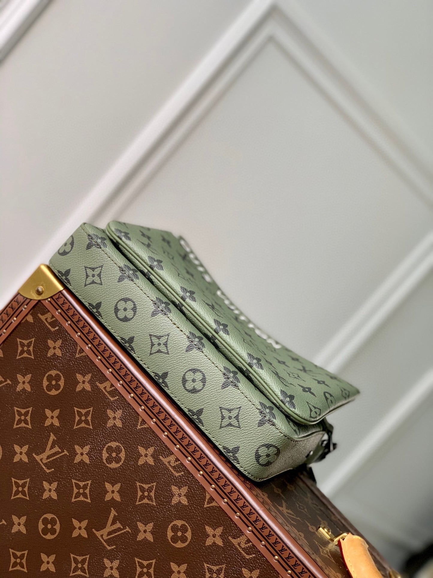 Louis Vuitton Alpha Messenger Monogram Khaki with Red Pouch Crossbody Bag