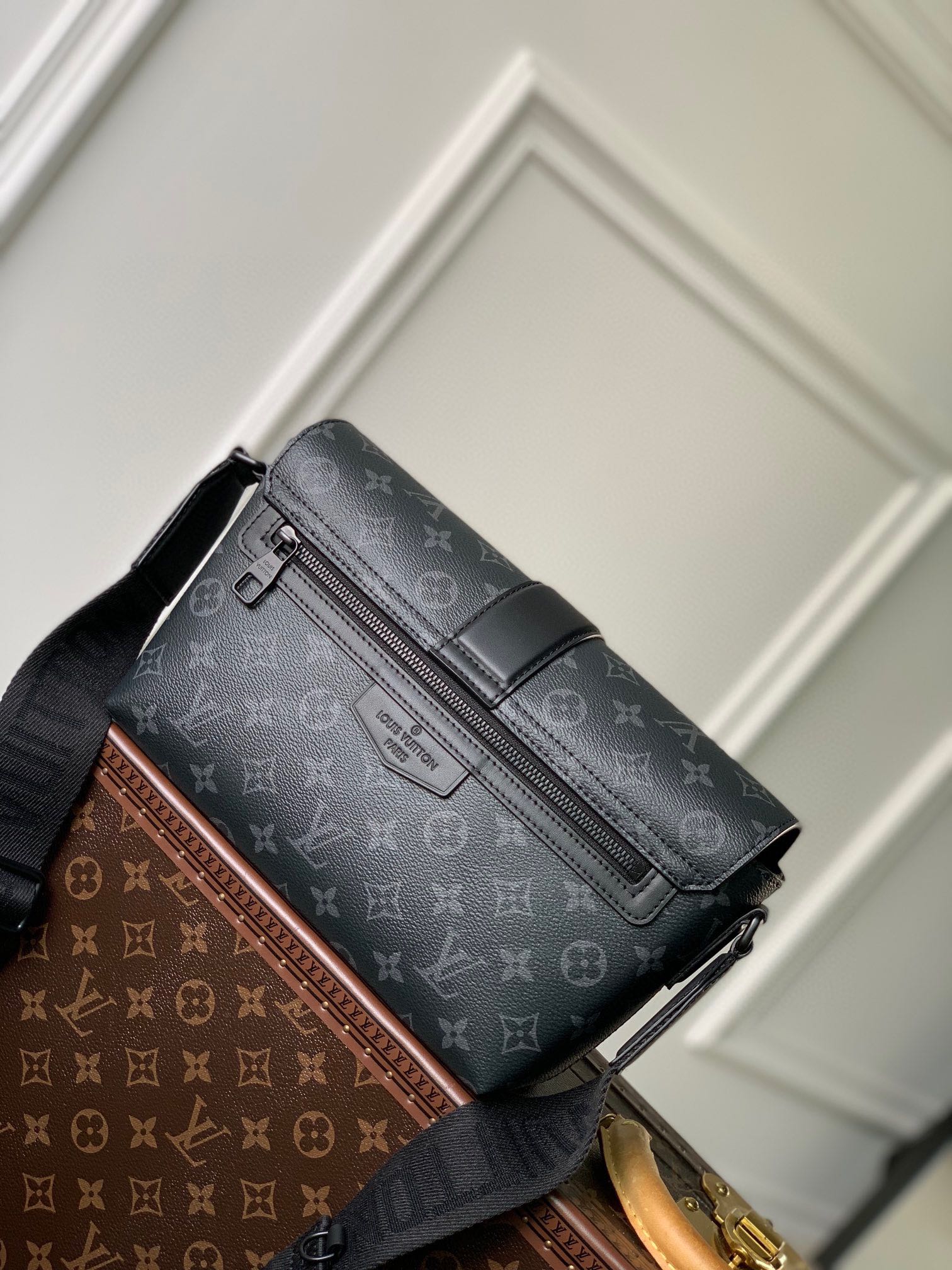 Louis Vuitton Voyager Messenger PM Monogram Eclipse Canvas Bag
