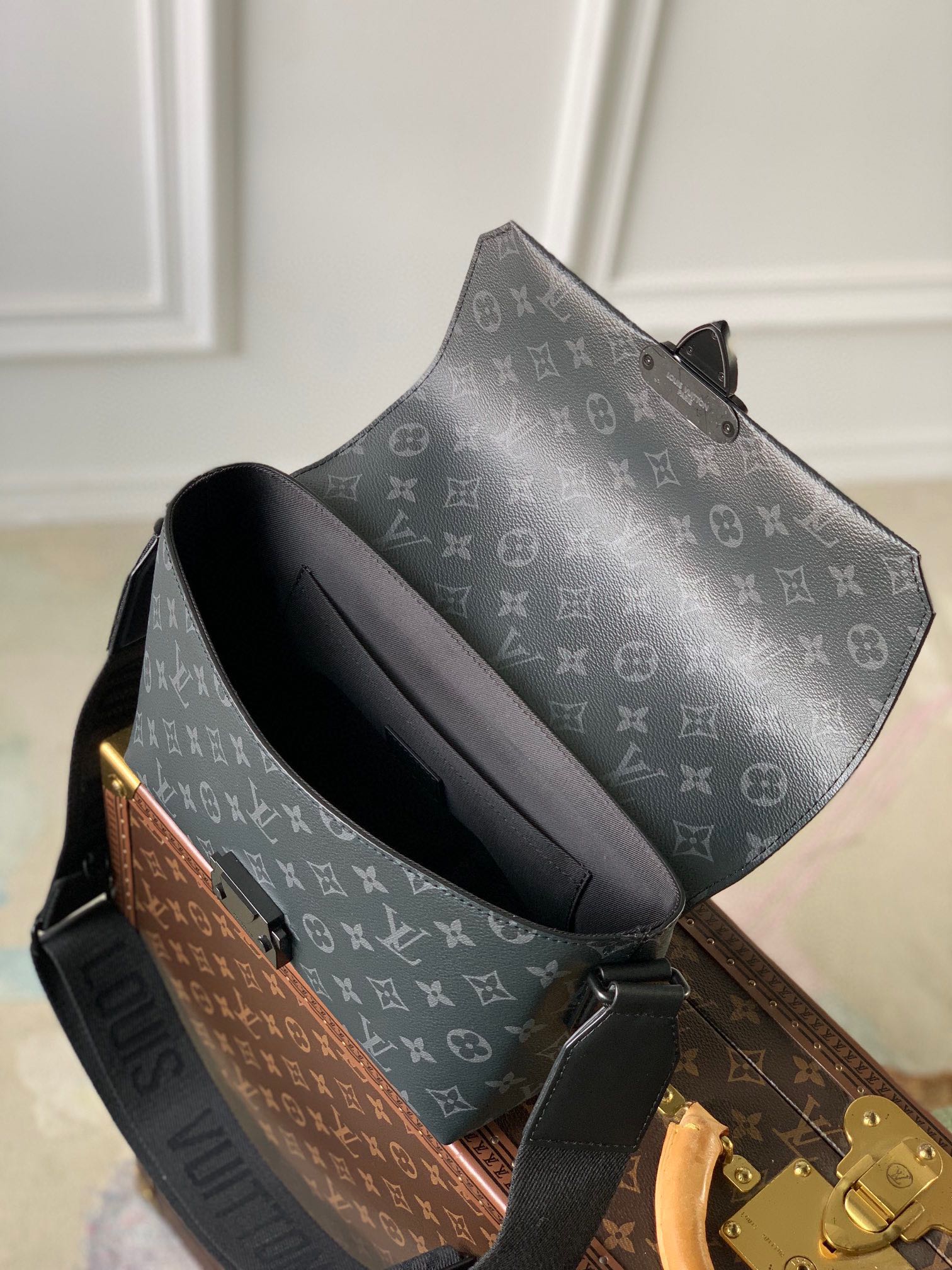 Louis Vuitton Voyager Messenger PM Monogram Eclipse Canvas Bag