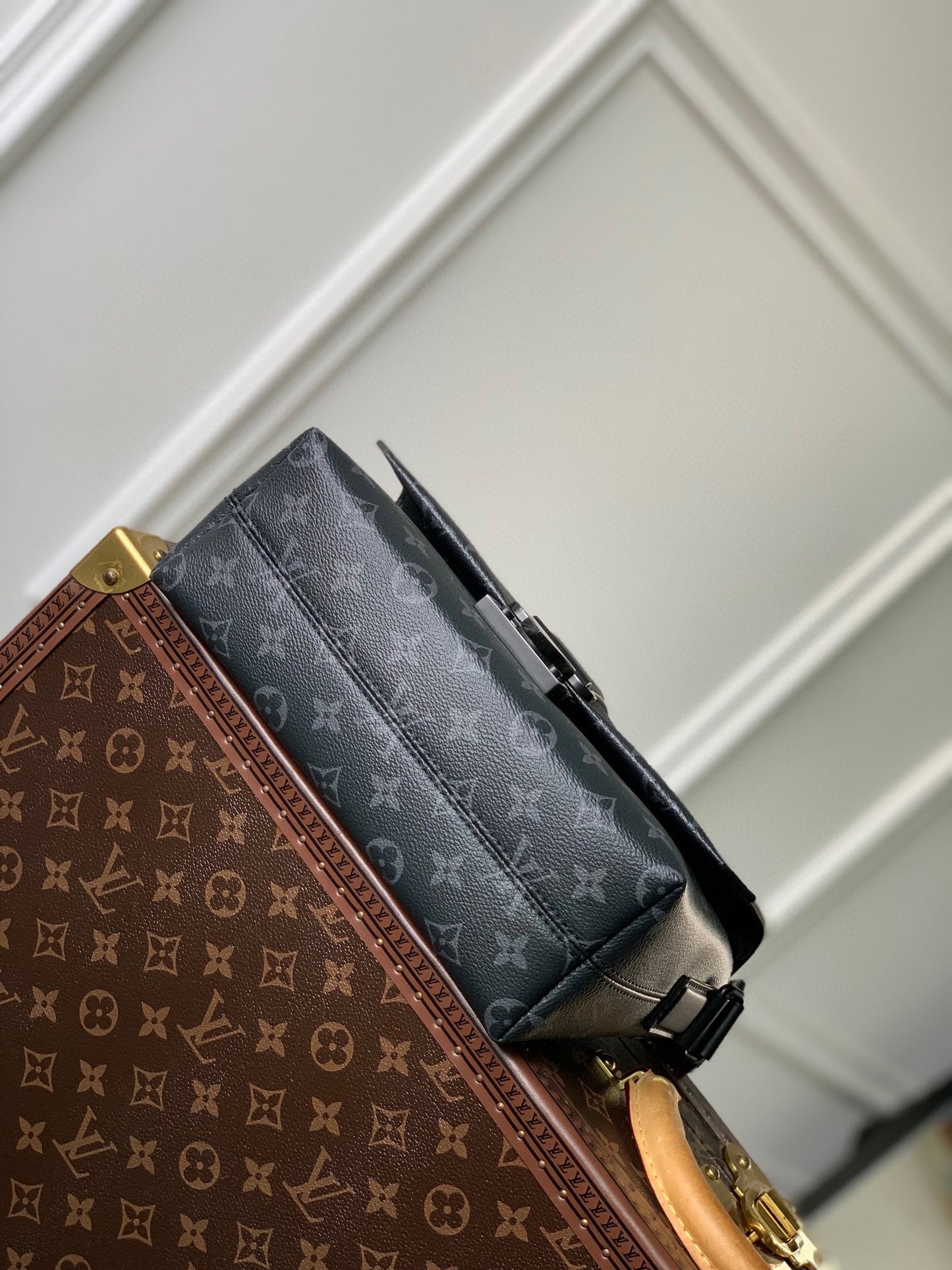 Louis Vuitton Voyager Messenger PM Monogram Eclipse Canvas Bag