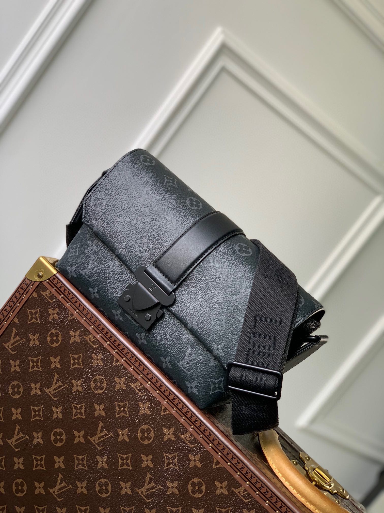 Louis Vuitton Voyager Messenger PM Monogram Eclipse Canvas Bag