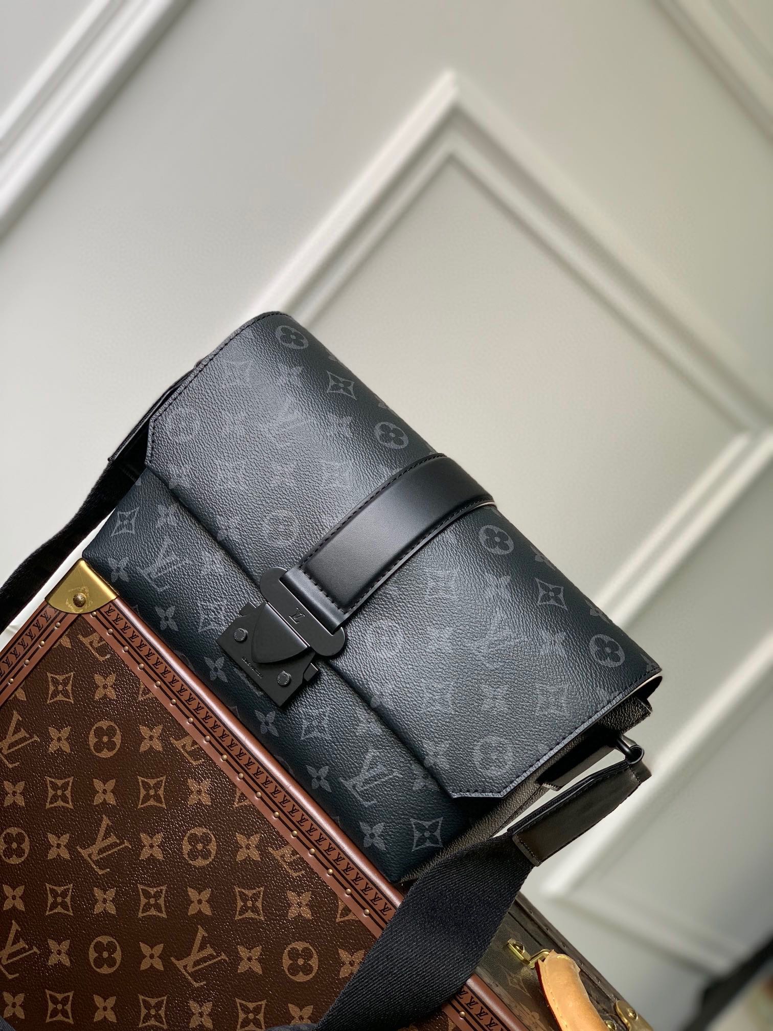 Louis Vuitton Voyager Messenger PM Monogram Eclipse Canvas Bag