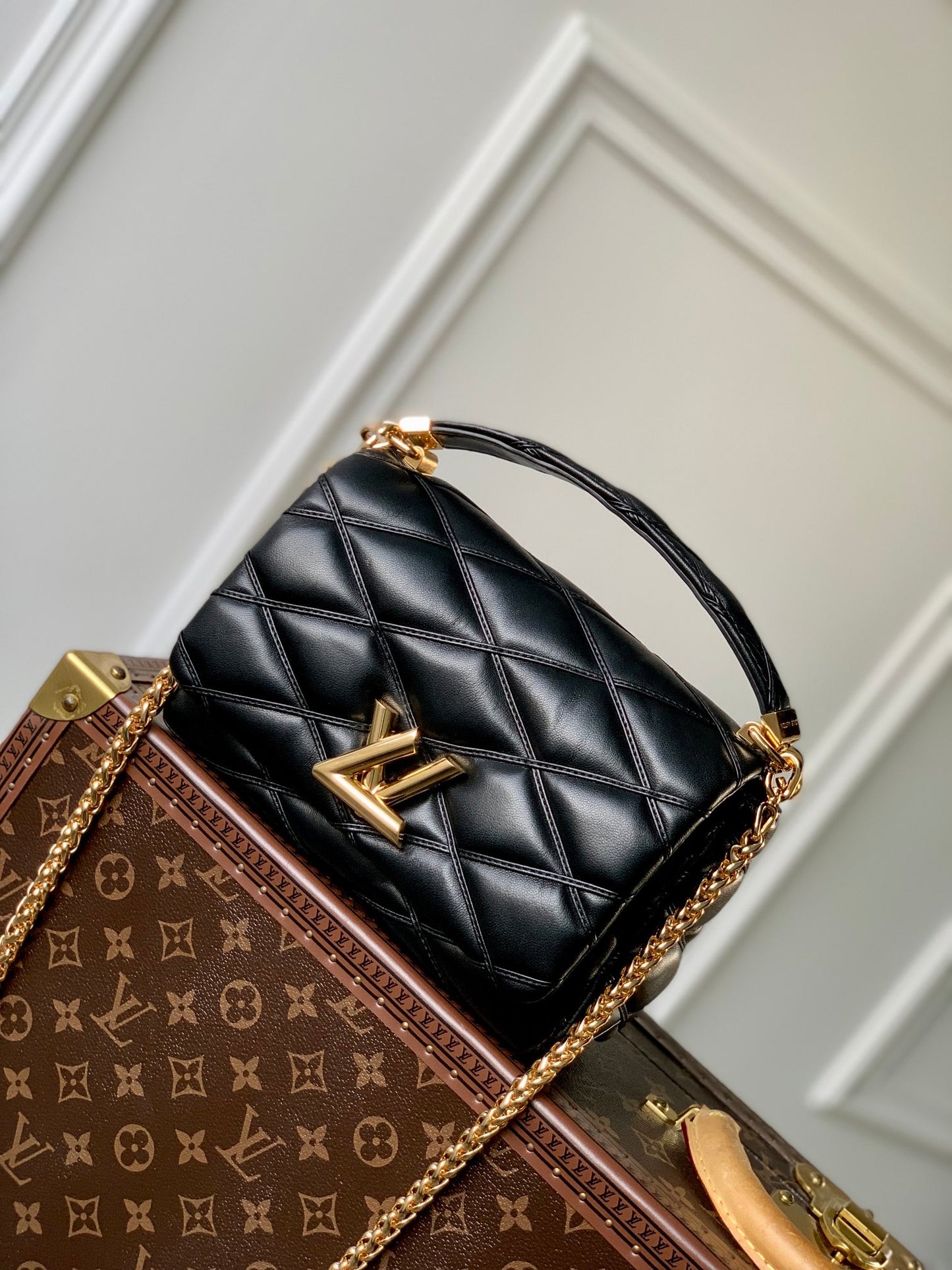 Louis Vuitton GO-14 MM Quilted Lambskin Shoulder Bag - Black