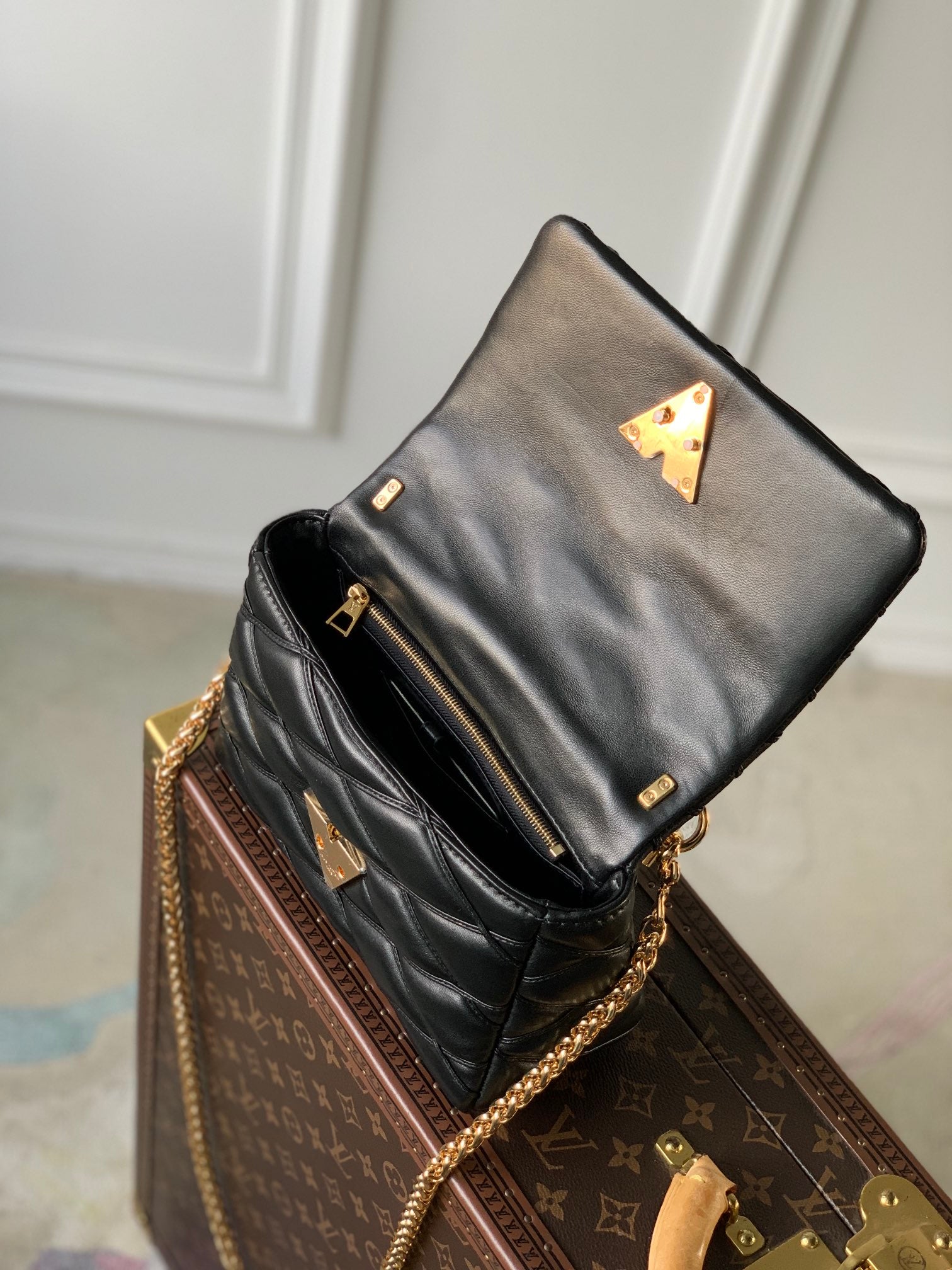 Louis Vuitton GO-14 MM Quilted Lambskin Shoulder Bag - Black