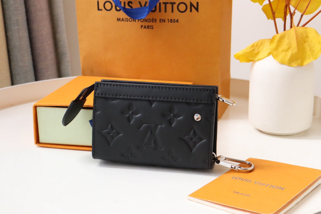 Louis Vuitton Black Monogram Empreinte Lambskin Pochette Coussin Bag