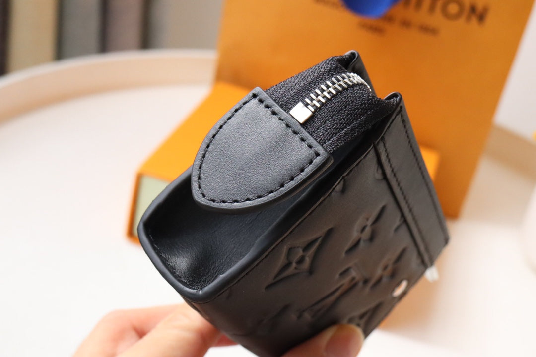 Louis Vuitton Black Monogram Empreinte Lambskin Pochette Coussin Bag
