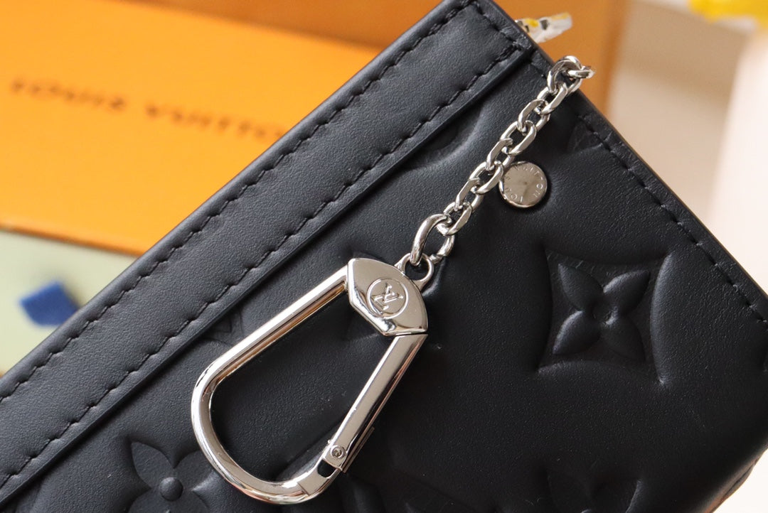 Louis Vuitton Black Monogram Empreinte Lambskin Pochette Coussin Bag