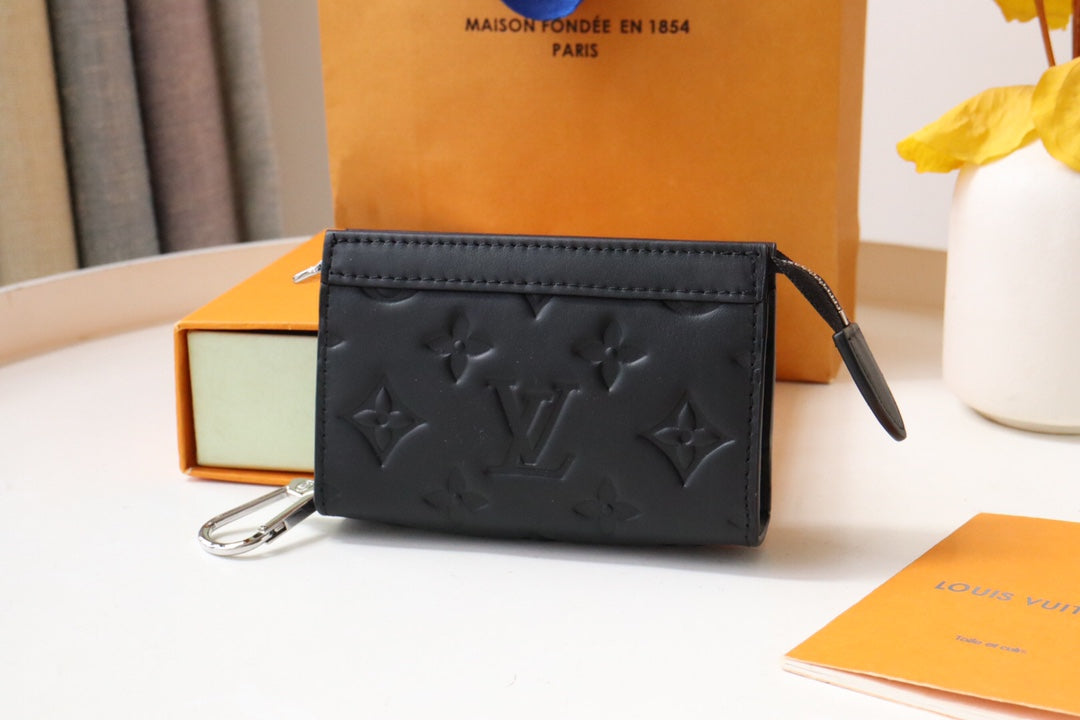 Louis Vuitton Black Monogram Empreinte Lambskin Pochette Coussin Bag