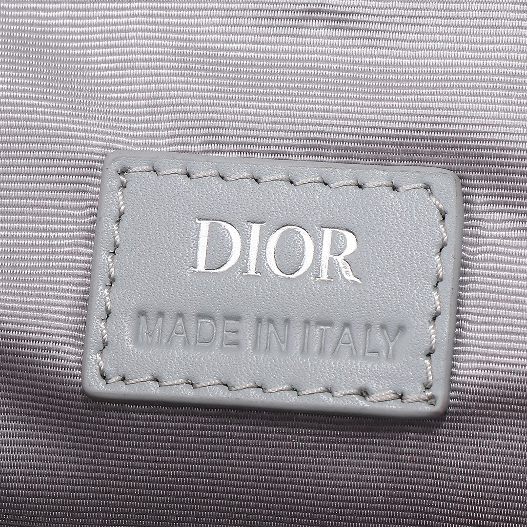 Christian Dior CD Diamond Grey Messenger Bag with Adjustable Strap