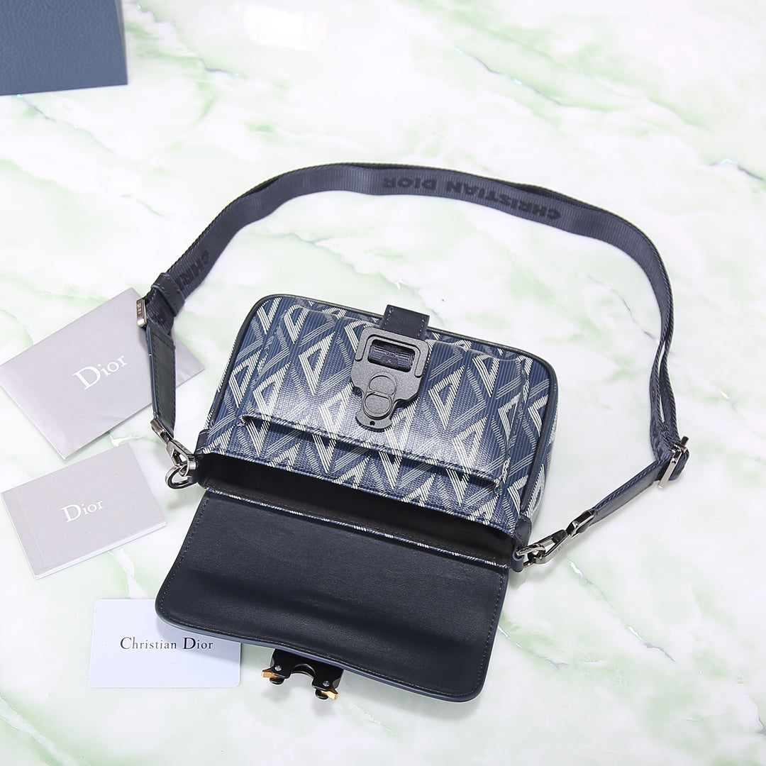 Dior CD Diamond Lingot Messenger Bag - Dior Grey Canvas Crossbody