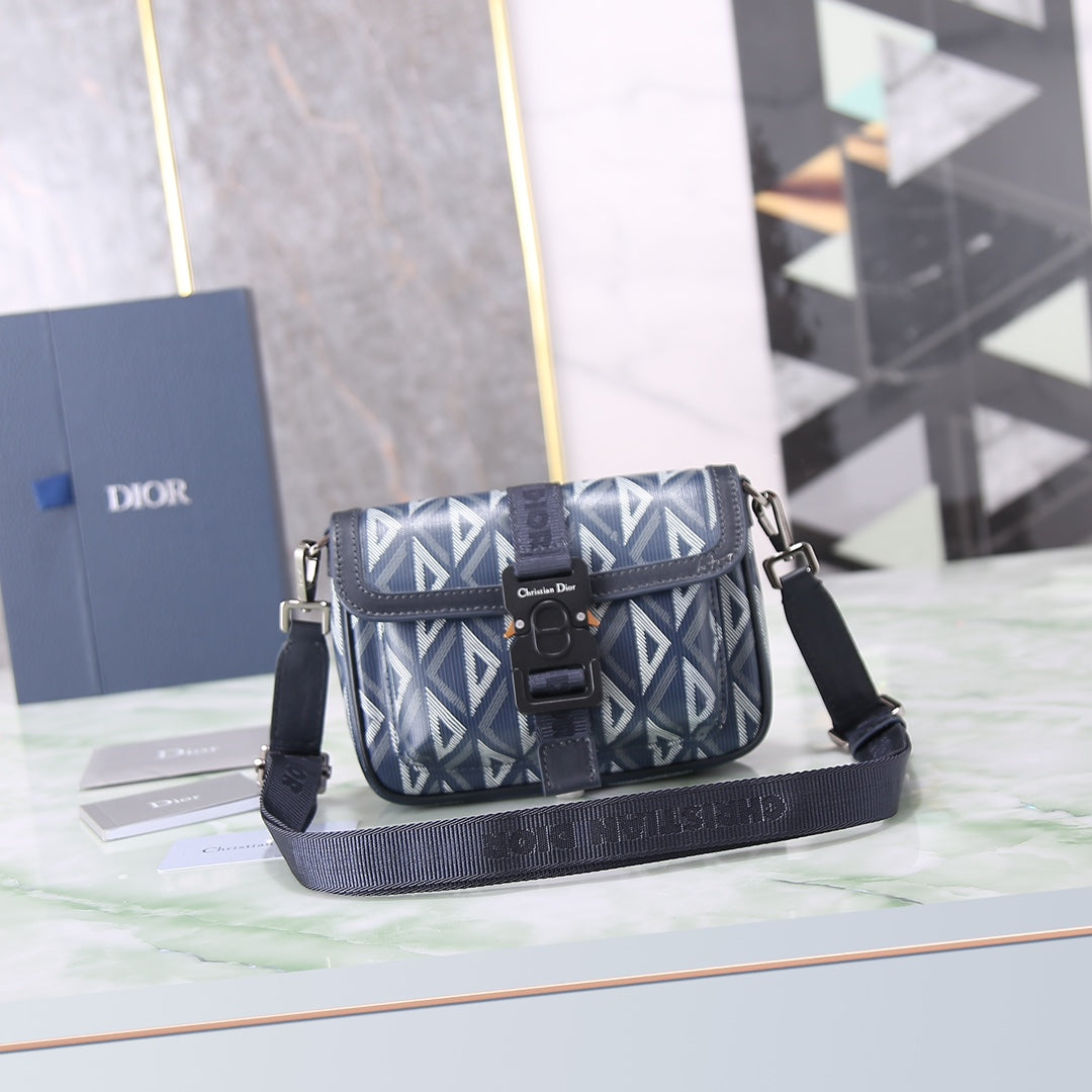 Dior CD Diamond Lingot Messenger Bag - Dior Grey Canvas Crossbody