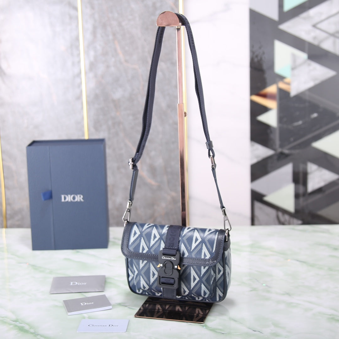 Dior CD Diamond Lingot Messenger Bag - Dior Grey Canvas Crossbody