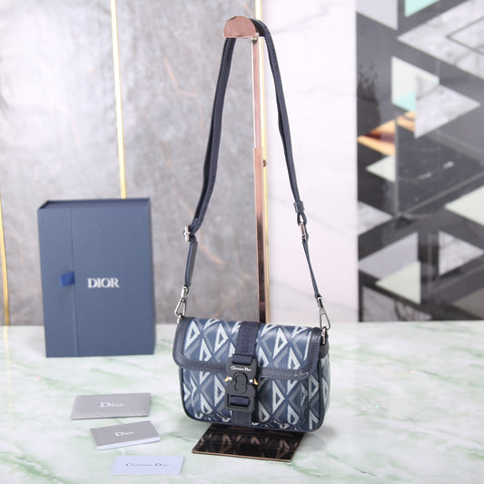 Dior CD Diamond Lingot Messenger Bag - Dior Grey Canvas Crossbody