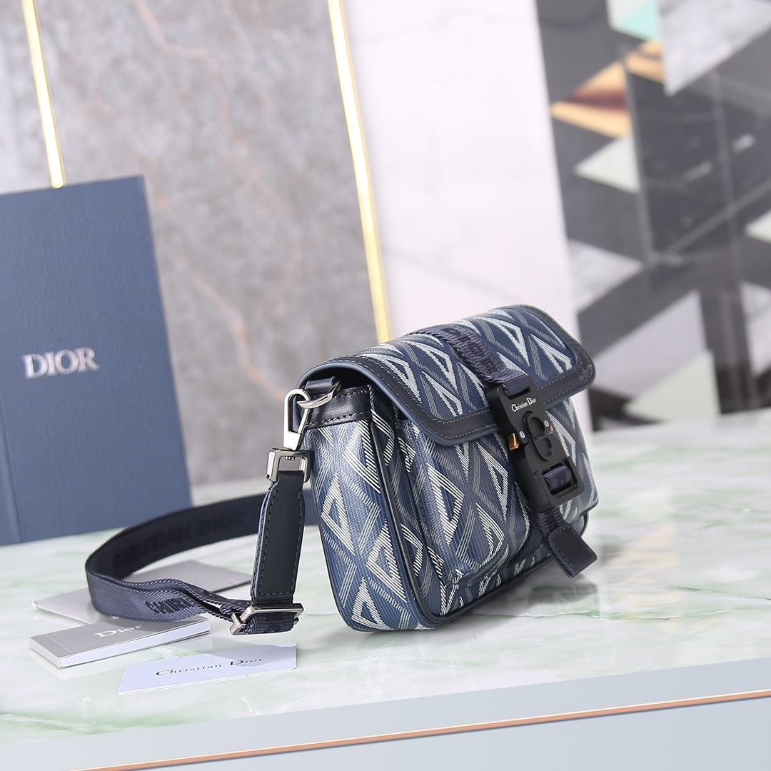 Dior CD Diamond Lingot Messenger Bag - Dior Grey Canvas Crossbody