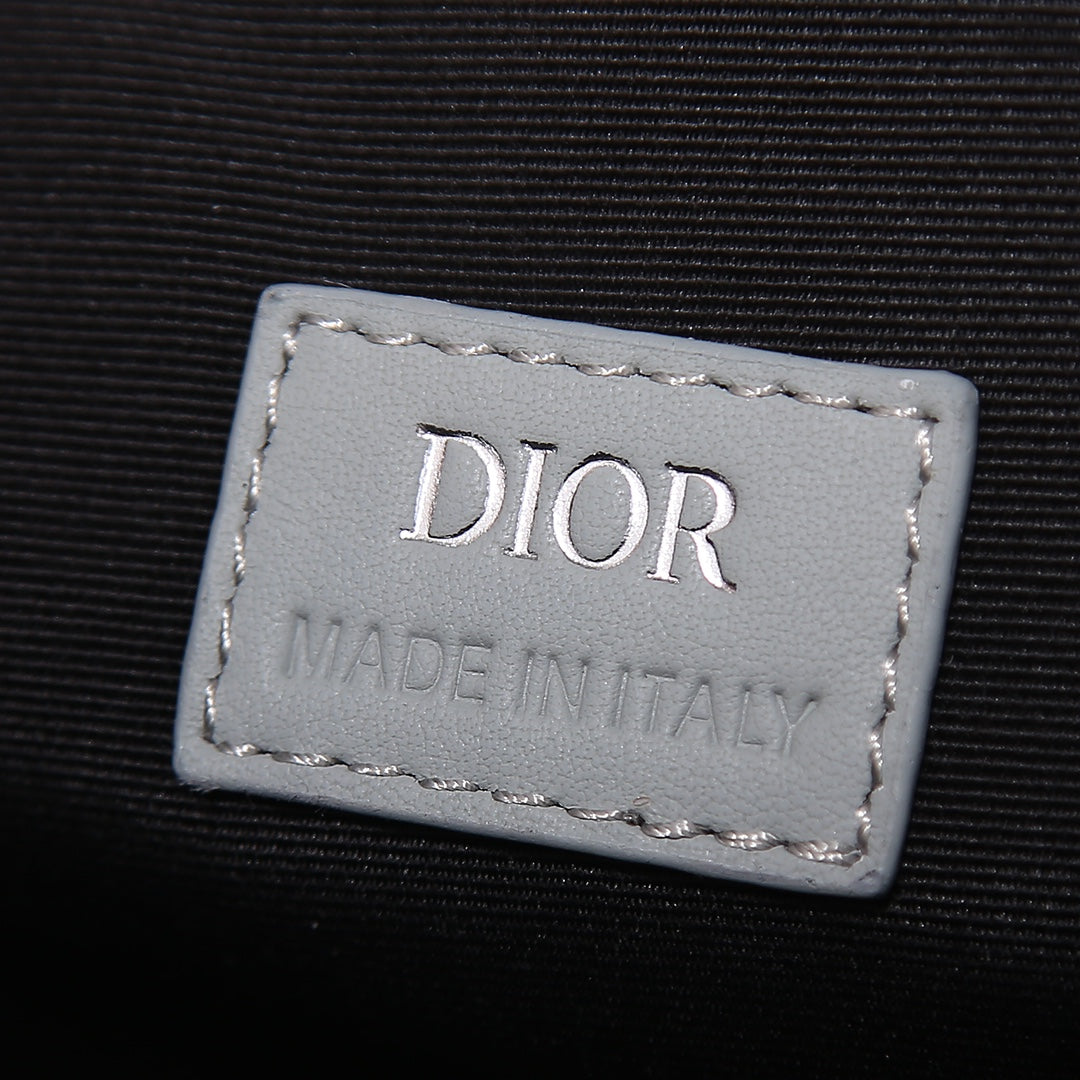 Dior Gray CD Diamond Canvas Lingot Crossbody Messenger Bag