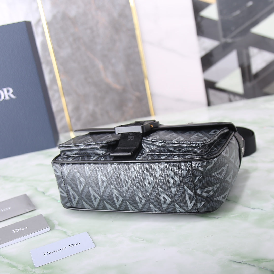 Dior Explorer Messenger Bag CD Diamond Canvas Black