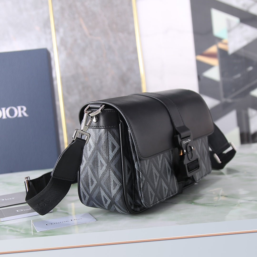 Dior Explorer Messenger Bag CD Diamond Canvas Black