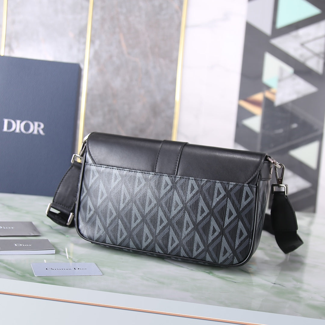 Dior Explorer Messenger Bag CD Diamond Canvas Black