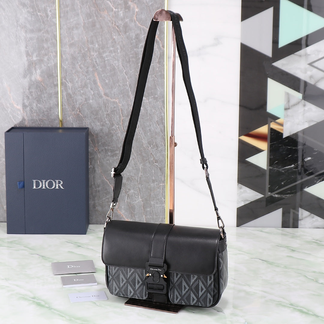 Dior Explorer Messenger Bag CD Diamond Canvas Black