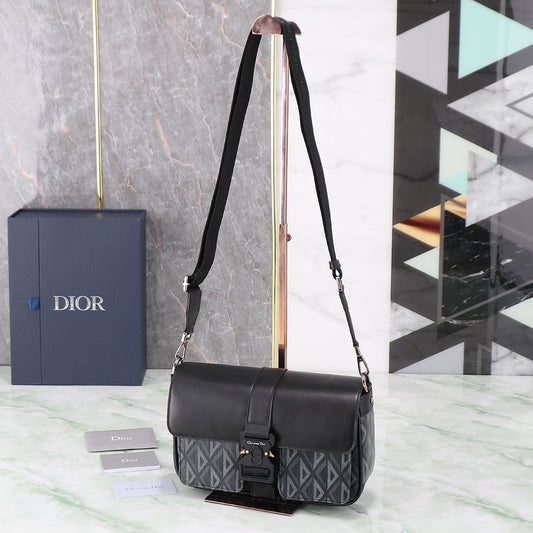 Dior Explorer Messenger Bag CD Diamond Canvas Black