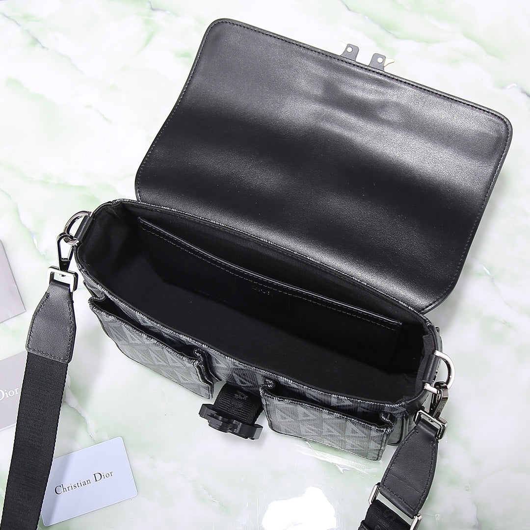 Dior Explorer Messenger Bag CD Diamond Canvas Black