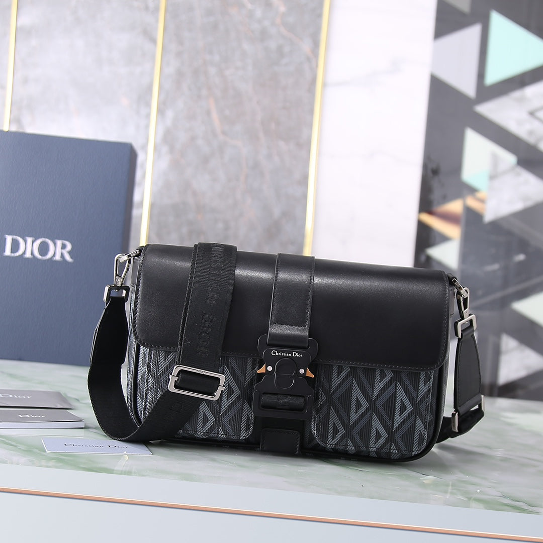 Dior Explorer Messenger Bag CD Diamond Canvas Black