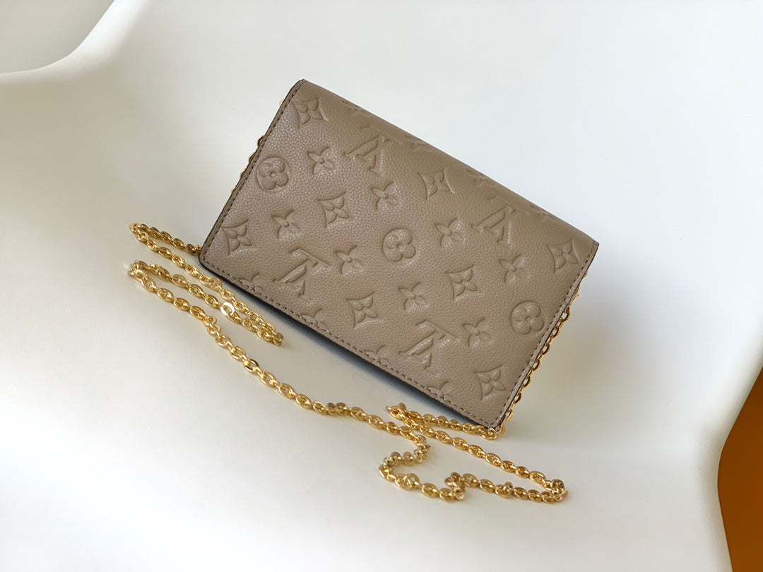 Louis Vuitton Vavin Chain Wallet Monogram Empreinte Leather Turtledove