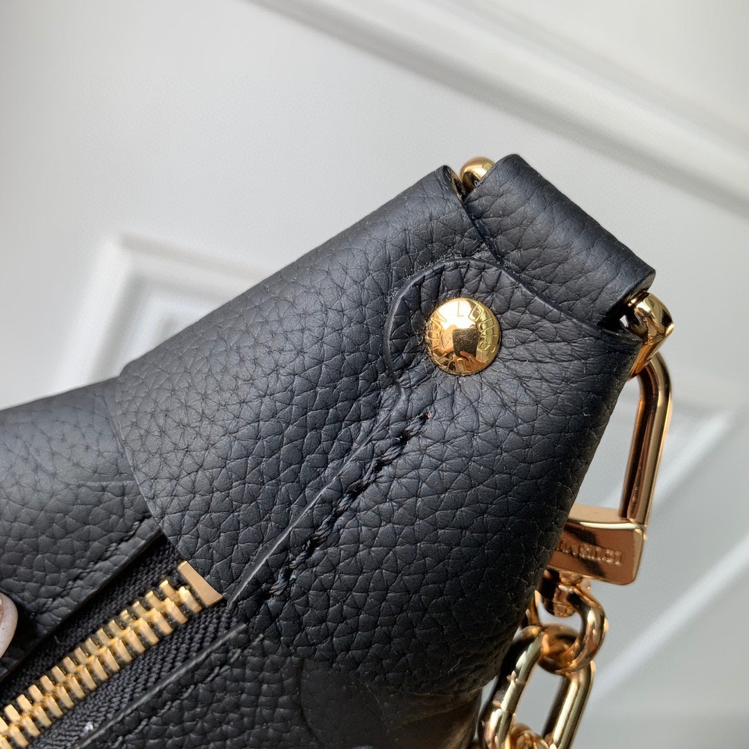 Louis Vuitton Loop Handbag Monogram Empreinte Leather Black
