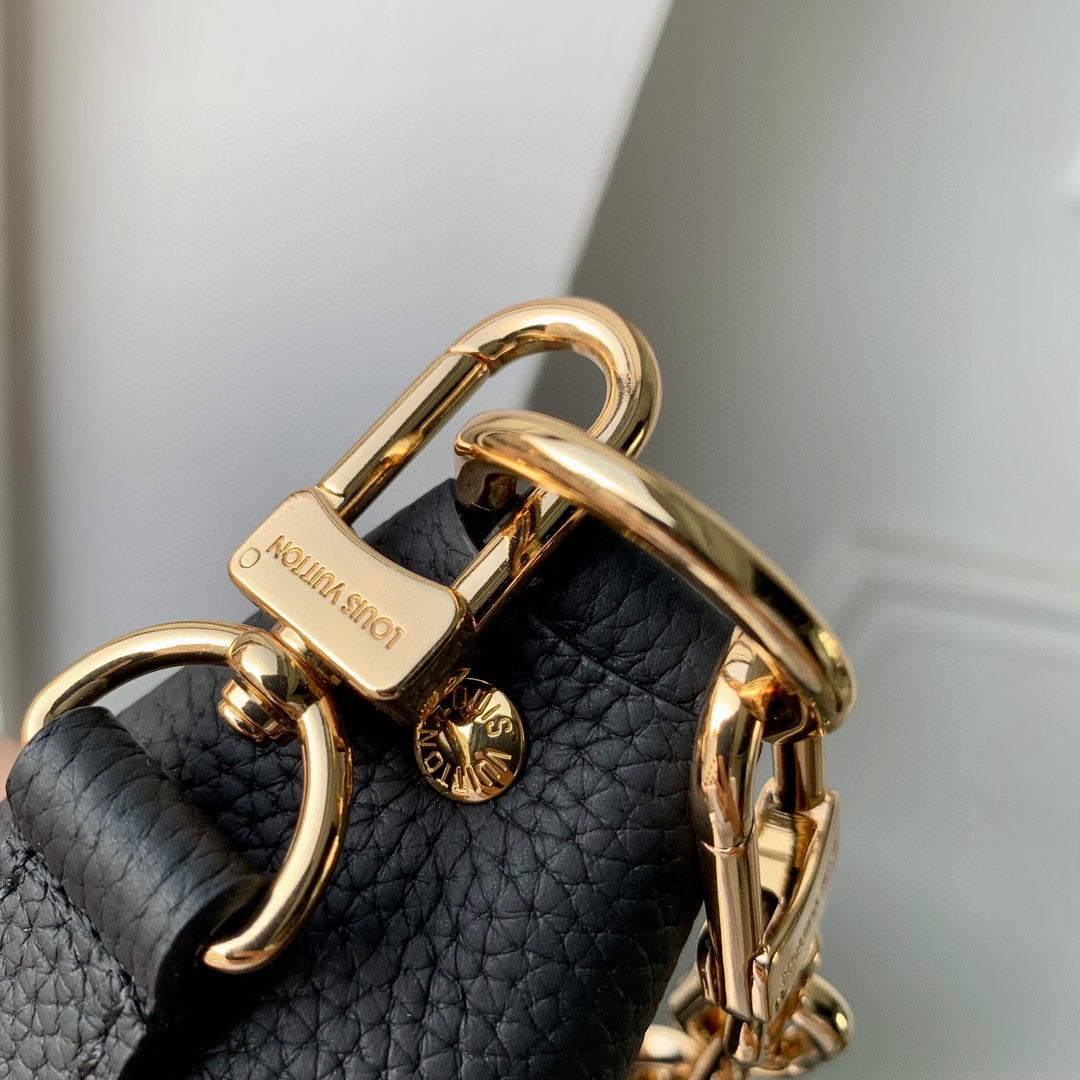 Louis Vuitton Loop Handbag Monogram Empreinte Leather Black