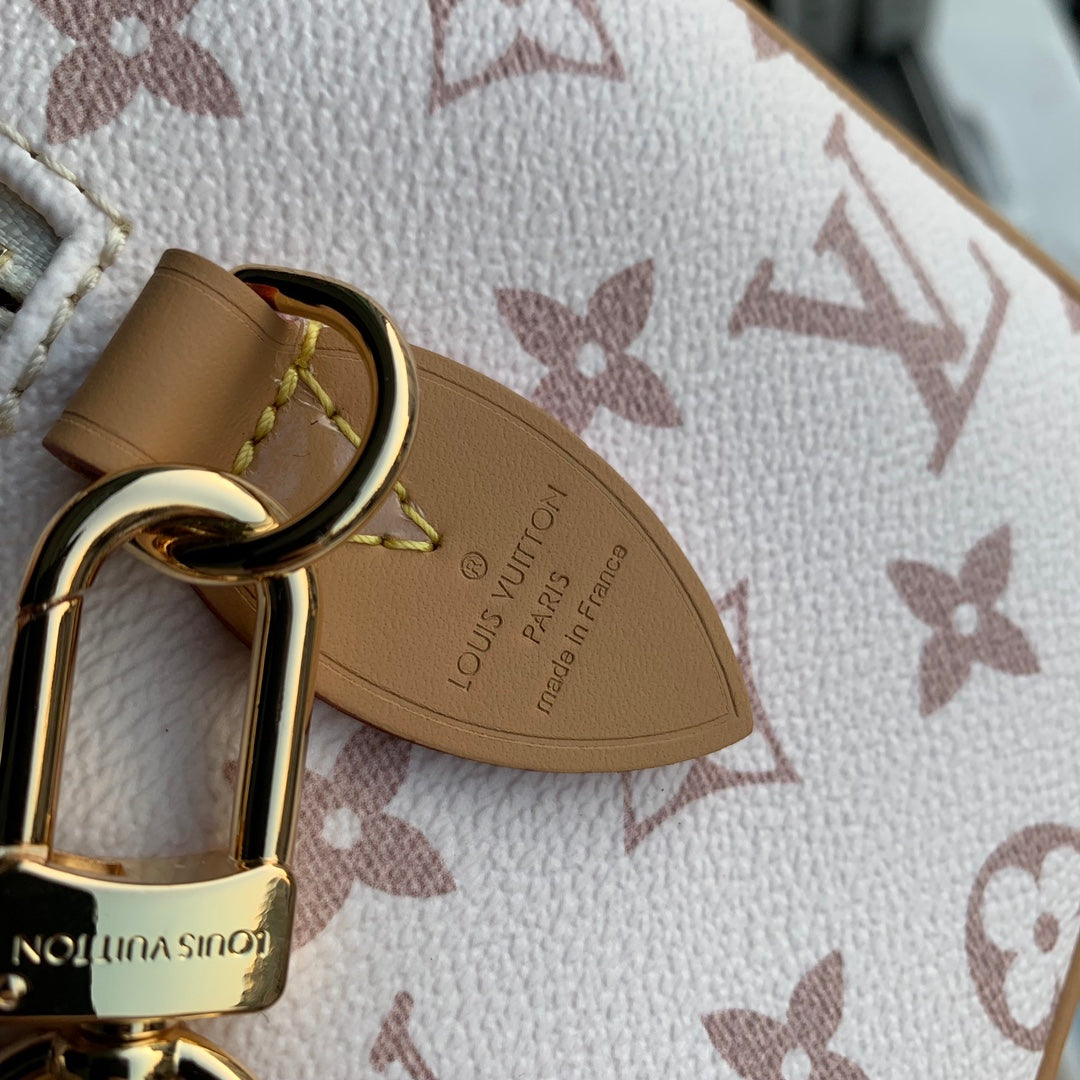 Louis Vuitton Speedy Bandoulière 20 Monogram Empreinte Leather Handbag - Bicolor Beige/Black
