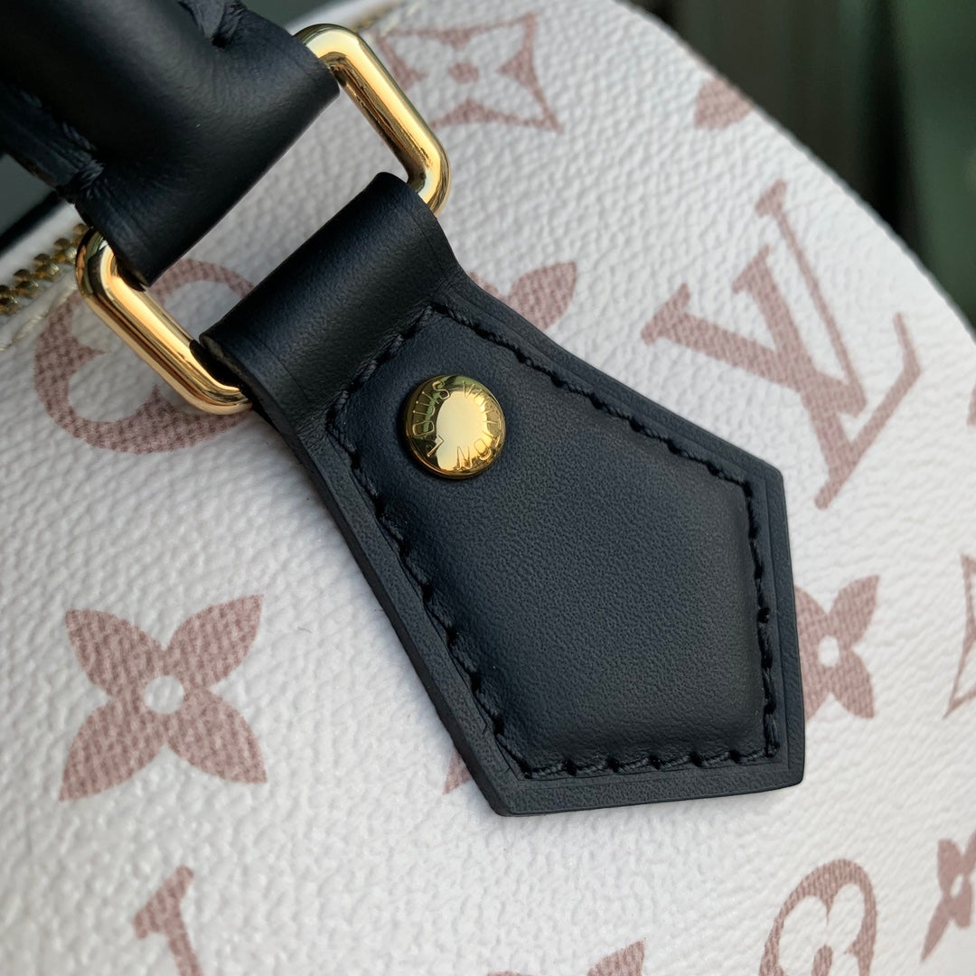 Louis Vuitton Speedy Bandoulière 20 Monogram Empreinte Leather Handbag - Bicolor Beige/Black