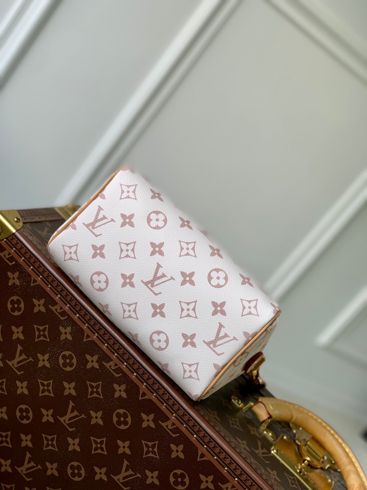 Louis Vuitton Speedy Bandoulière 20 Monogram Empreinte Leather Handbag - Bicolor Beige/Black