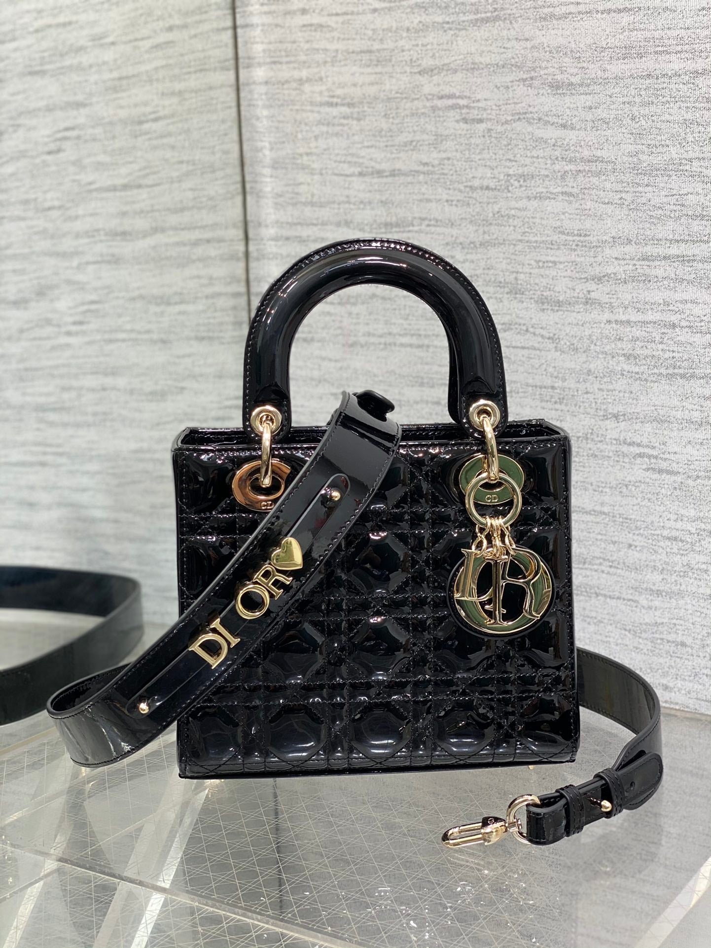 Lady Dior My ABCDior Bag - Black Cannage Lambskin with Gold-Finish Metal Charms